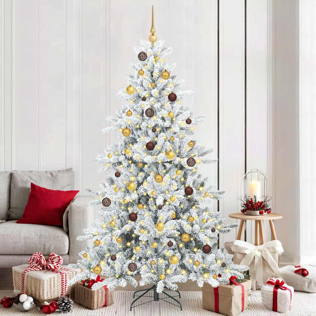 Kunstmatige Inklapbare Kerstboom Wit 210 cm PVC en staal