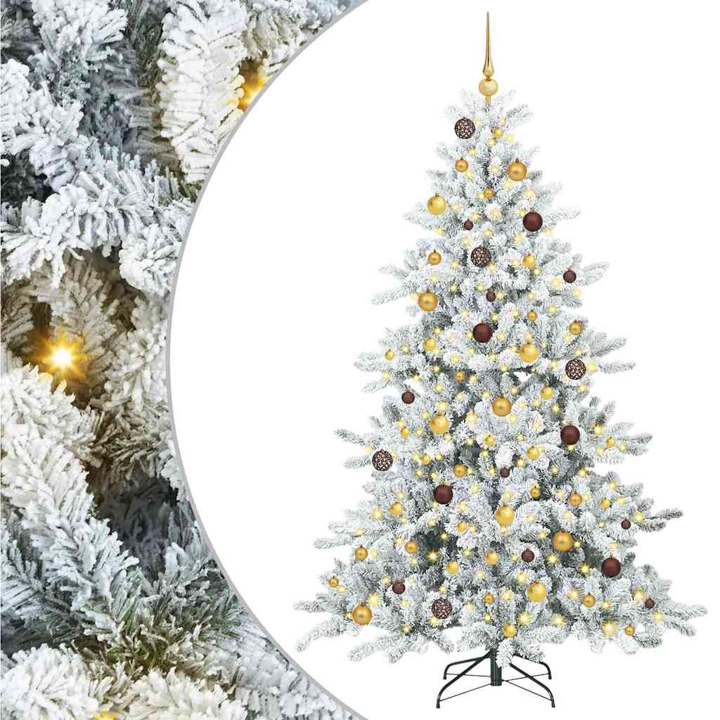 Kunstmatige Inklapbare Kerstboom Wit 210 cm PVC en staal