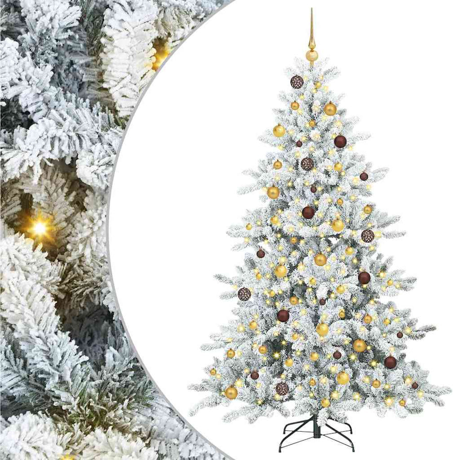 Kunstmatige Inklapbare Kerstboom Wit 210 cm PVC en staal