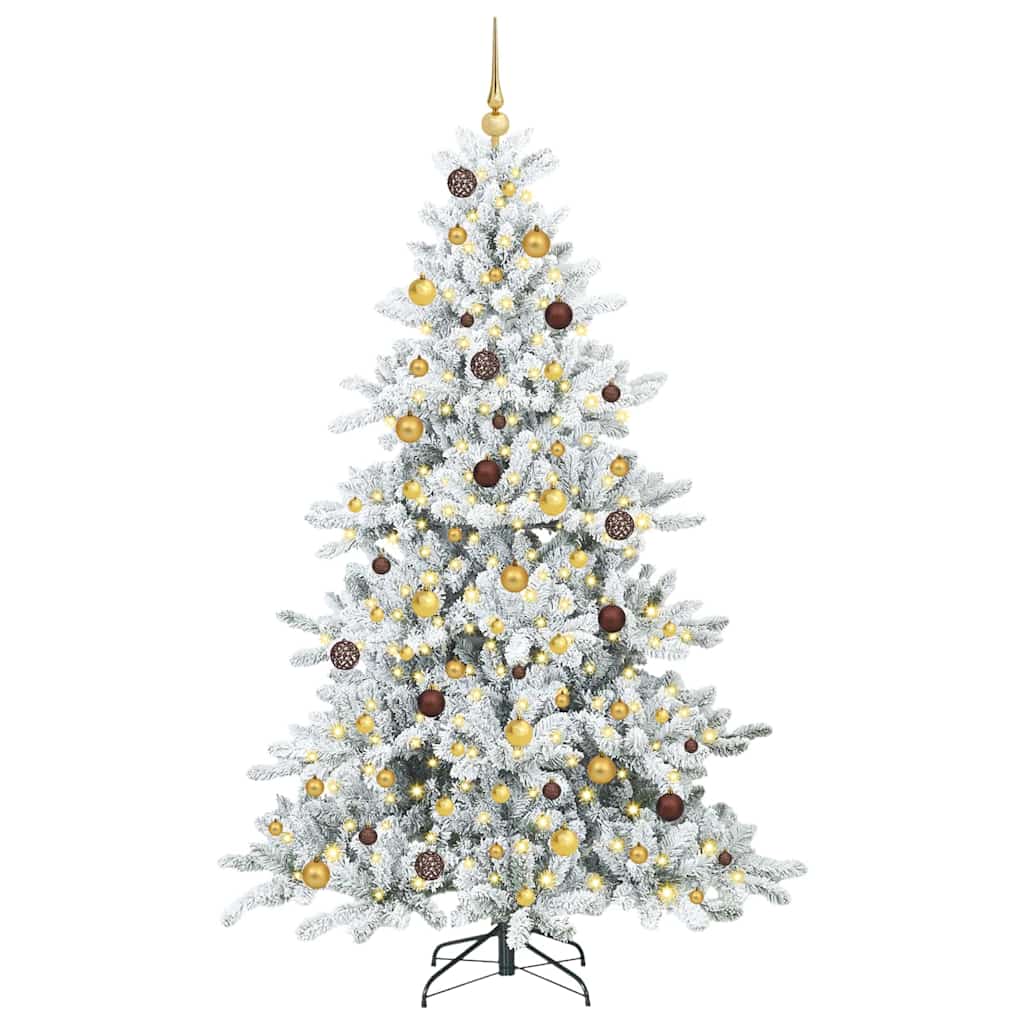 Kunstmatige Inklapbare Kerstboom Wit 210 cm PVC en staal