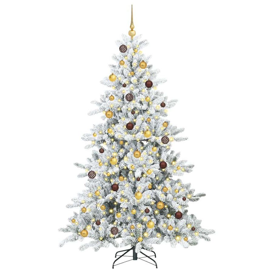 Kunstmatige Inklapbare Kerstboom Wit 210 cm PVC en staal