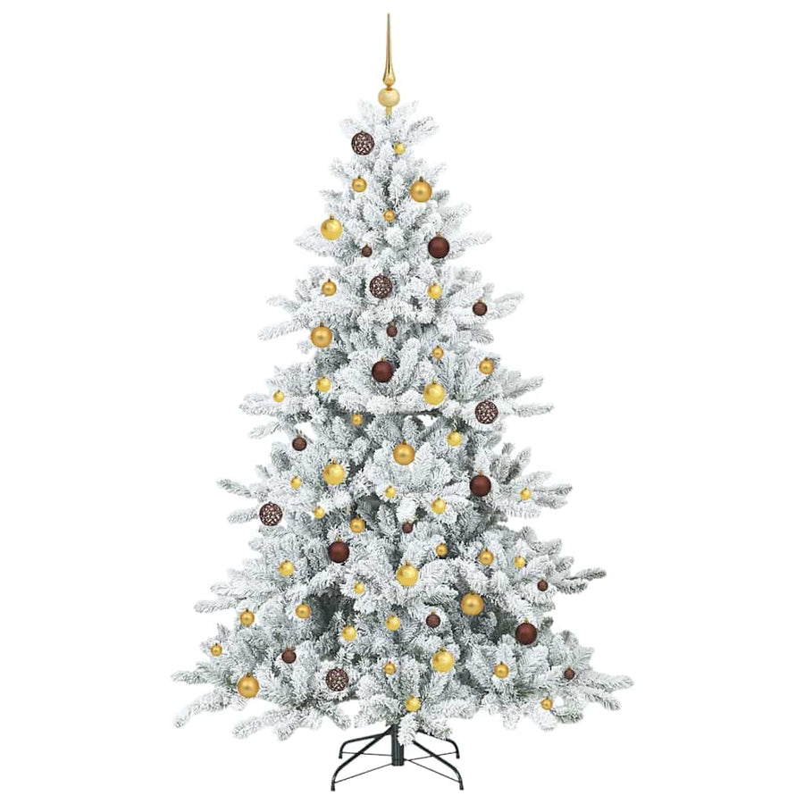 Kunstmatige Inklapbare Kerstboom Wit 210 cm PVC en staal
