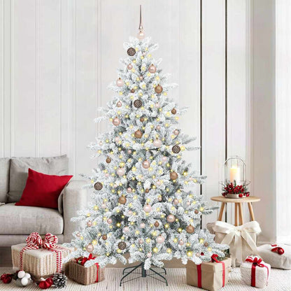 Kunstmatige Inklapbare Kerstboom Wit 210 cm PVC en staal