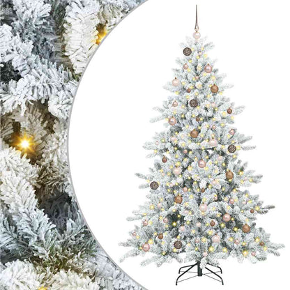 Kunstmatige Inklapbare Kerstboom Wit 210 cm PVC en staal