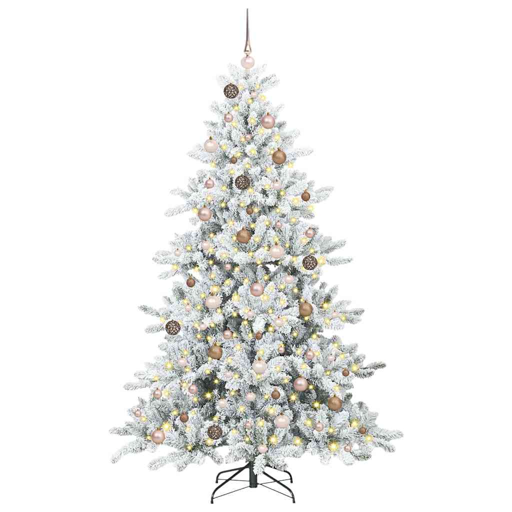 Kunstmatige Inklapbare Kerstboom Wit 210 cm PVC en staal
