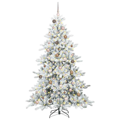 Kunstmatige Inklapbare Kerstboom Wit 210 cm PVC en staal