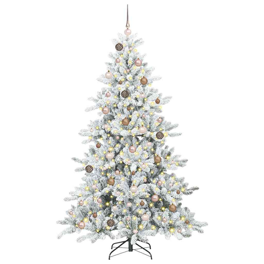 Kunstmatige Inklapbare Kerstboom Wit 210 cm PVC en staal