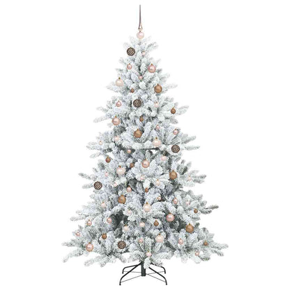 Kunstmatige Inklapbare Kerstboom Wit 210 cm PVC en staal