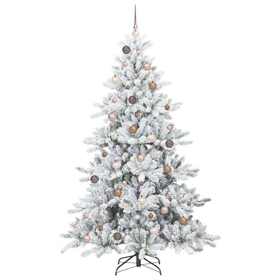 Kunstmatige Inklapbare Kerstboom Wit 210 cm PVC en staal