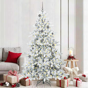 Kerstboom inklapbaar wit 210 cm PVC staal
