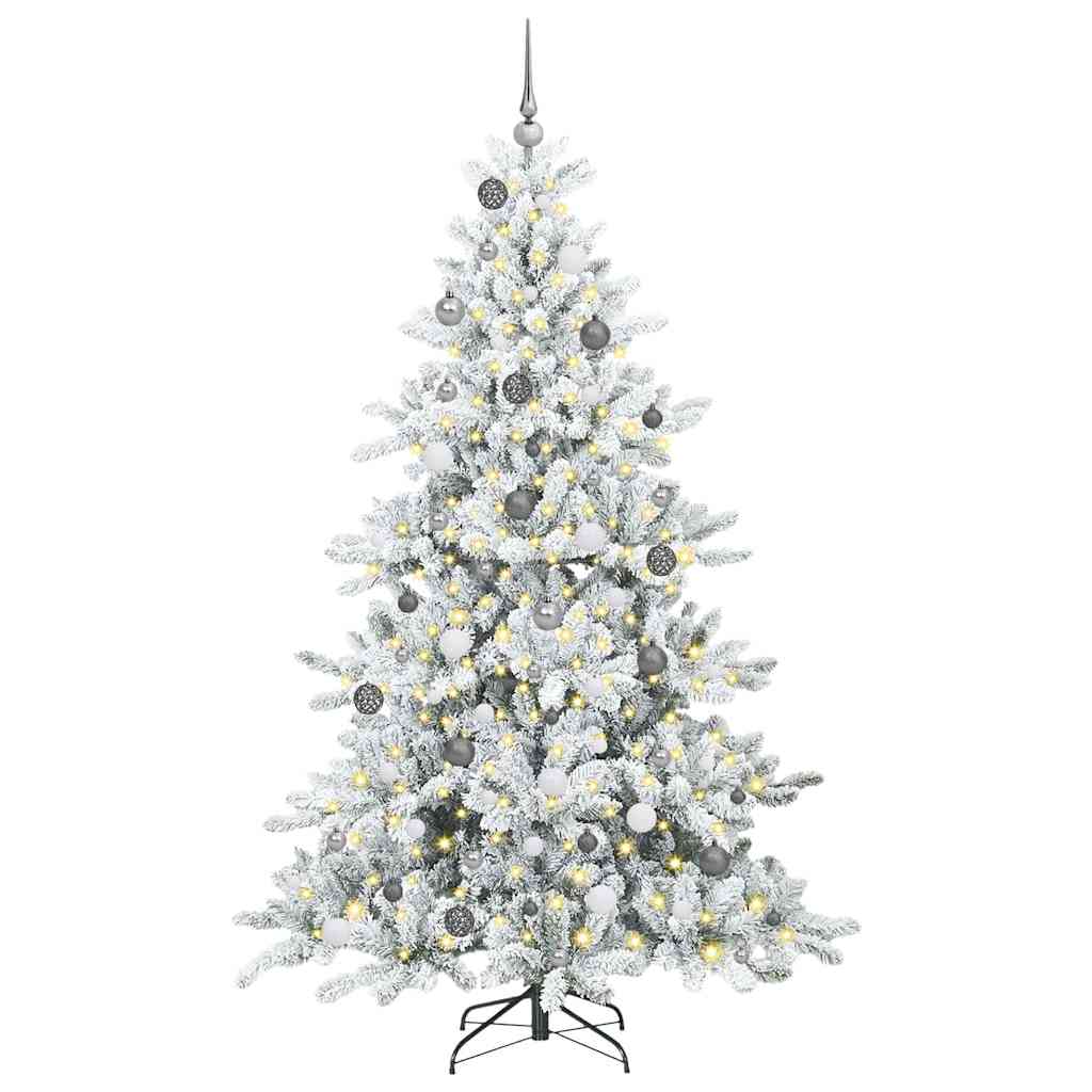 Kunstmatige Inklapbare Kerstboom Wit 210 cm PVC en staal