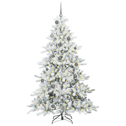 Kunstmatige Inklapbare Kerstboom Wit 210 cm PVC en staal