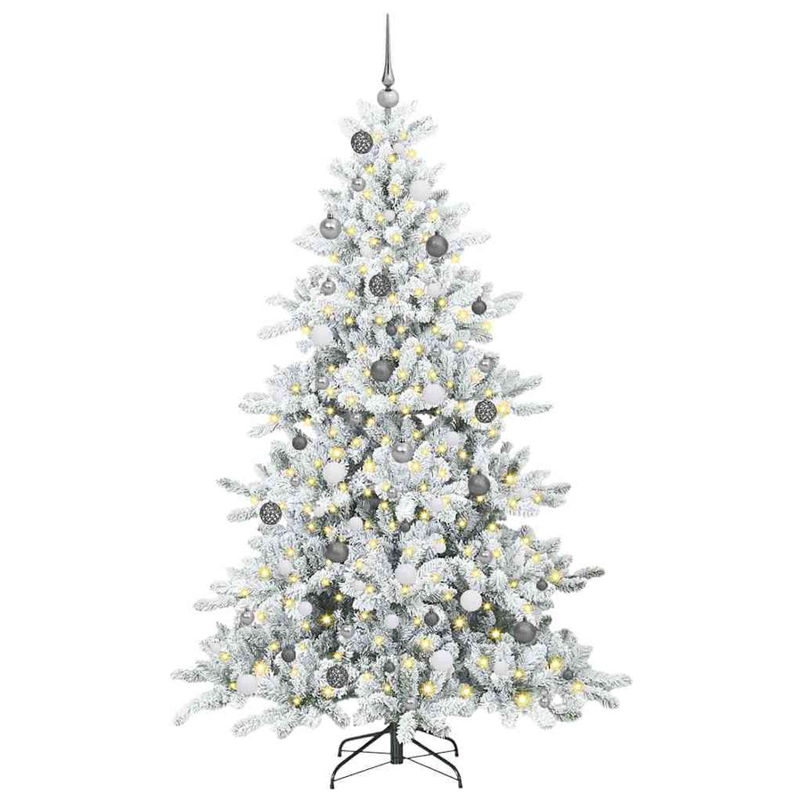 Kunstmatige Inklapbare Kerstboom Wit 210 cm PVC en staal