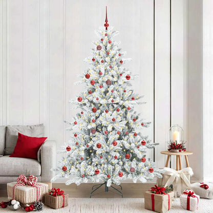 Kunstmatige Inklapbare Kerstboom Wit 210 cm PVC en staal