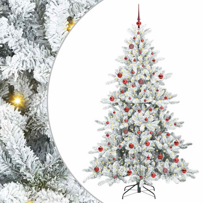 Kunstmatige Inklapbare Kerstboom Wit 210 cm PVC en staal