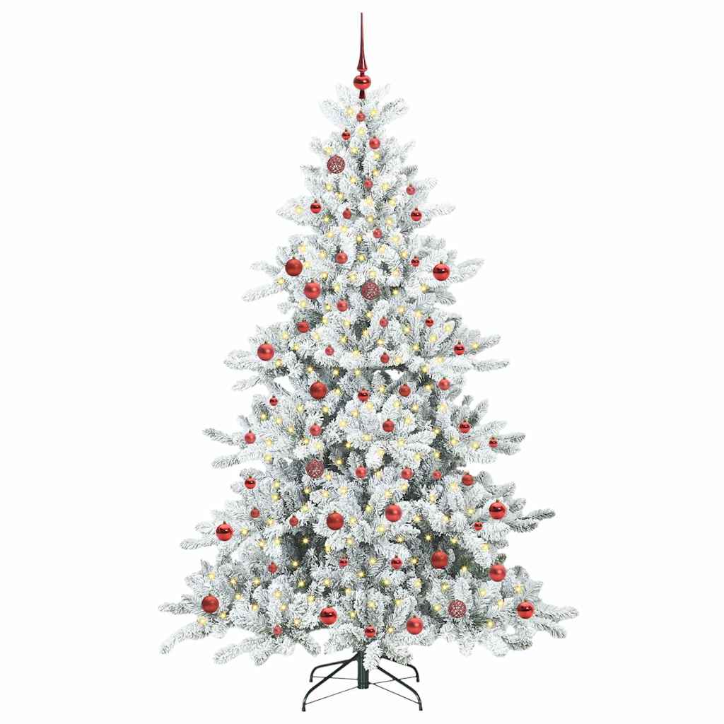 Kunstmatige Inklapbare Kerstboom Wit 210 cm PVC en staal