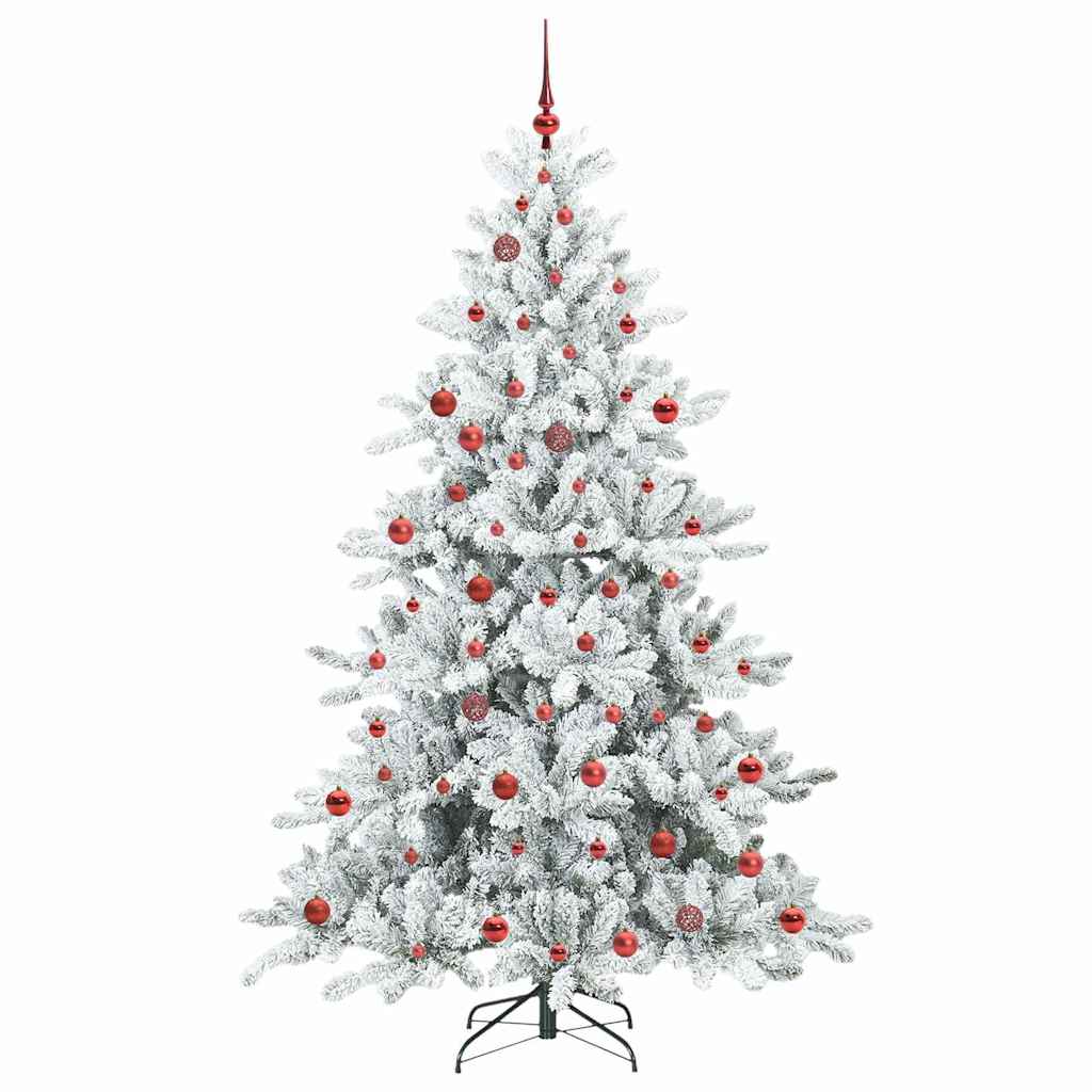 Kunstmatige Inklapbare Kerstboom Wit 210 cm PVC en staal