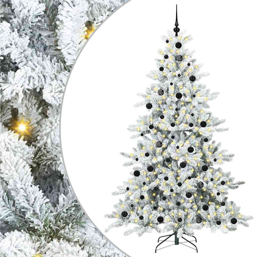 Kunstmatige Inklapbare Kerstboom met 300 LED's Wit 210 cm PVC