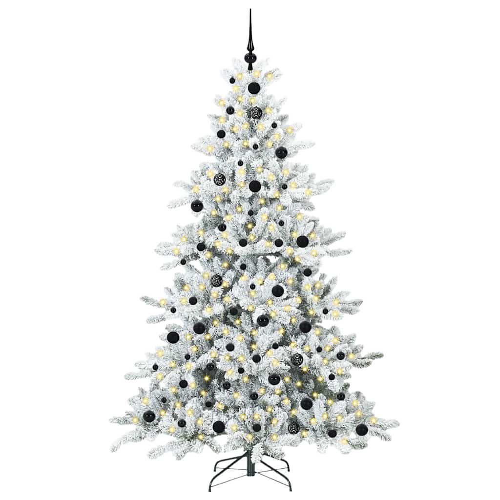 Kunstmatige Inklapbare Kerstboom met 300 LED's Wit 210 cm PVC