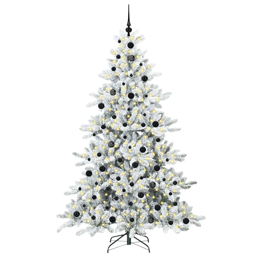 Kunstmatige Inklapbare Kerstboom met 300 LED's Wit 210 cm PVC