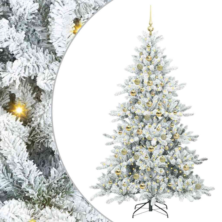 Kunstmatige Inklapbare Kerstboom Wit 210 cm PVC en staal