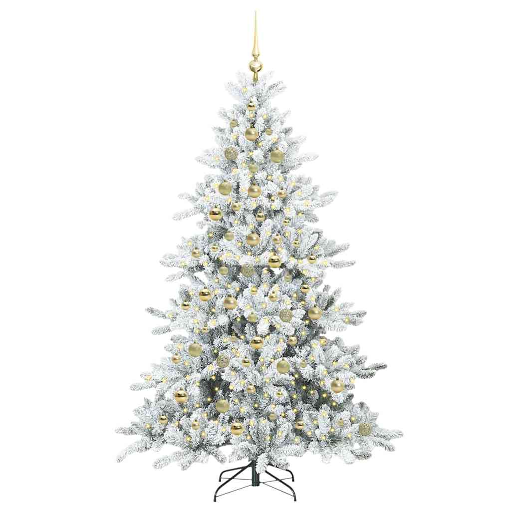 Kunstmatige Inklapbare Kerstboom Wit 210 cm PVC en staal