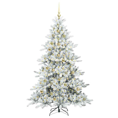 Kunstmatige Inklapbare Kerstboom Wit 210 cm PVC en staal