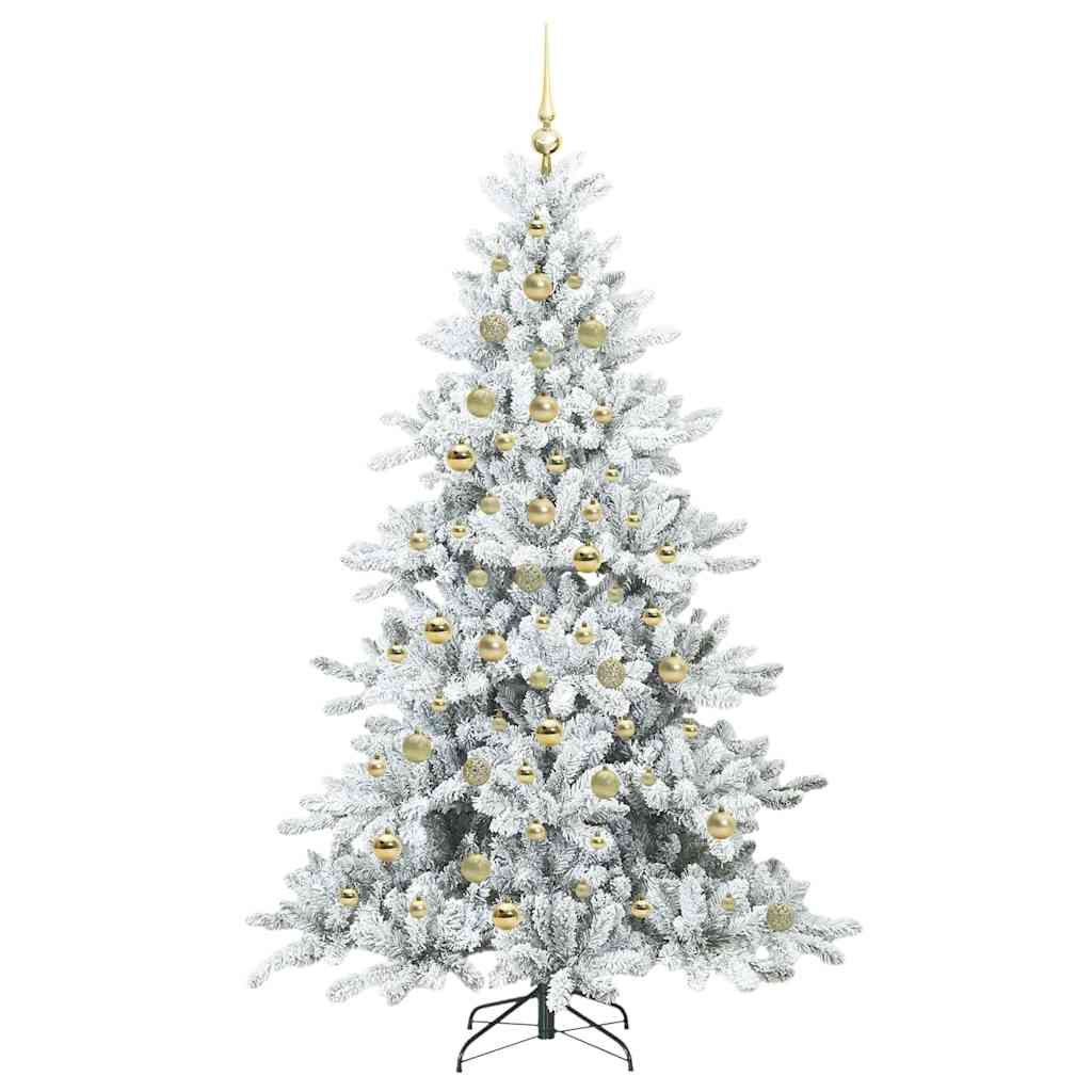 Kunstmatige Inklapbare Kerstboom Wit 210 cm PVC en staal