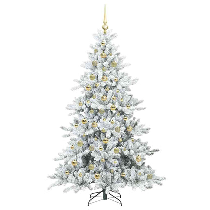 Kunstmatige Inklapbare Kerstboom Wit 210 cm PVC en staal