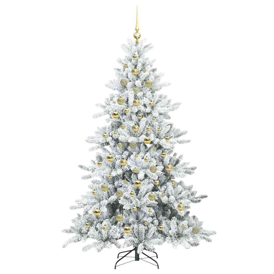 Kunstmatige Inklapbare Kerstboom Wit 210 cm PVC en staal