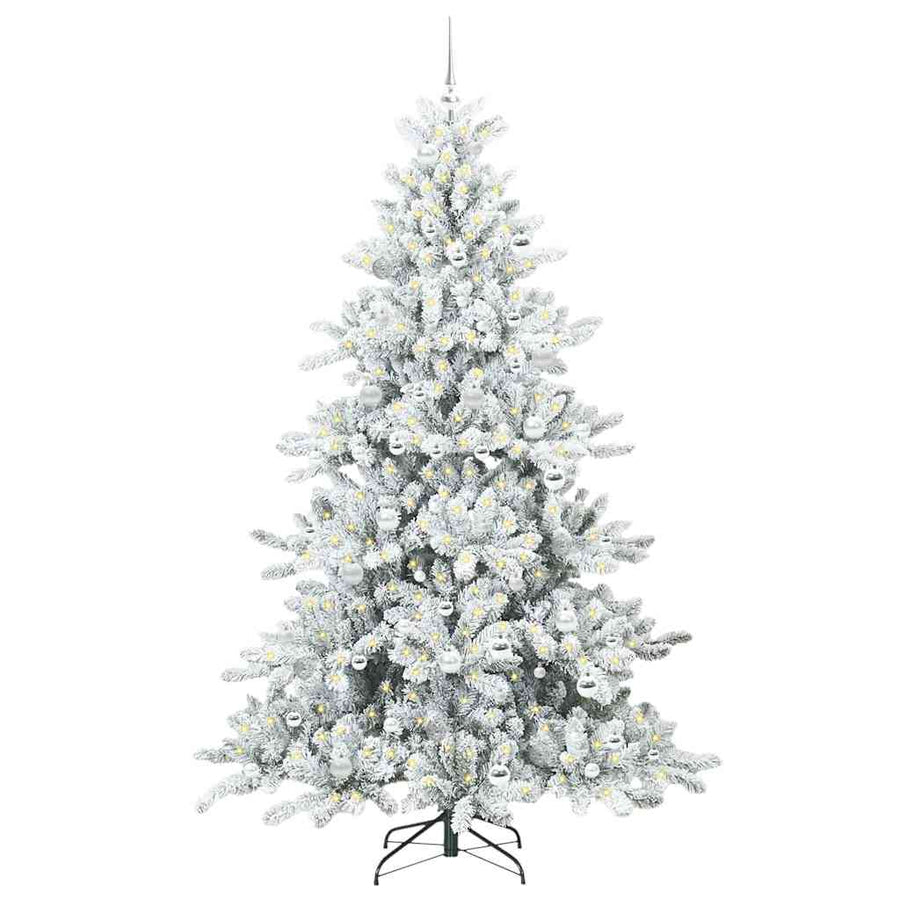 Kunstmatige Inklapbare Kerstboom Wit 210 cm PVC en staal