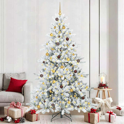 Kunstmatige Inklapbare Kerstboom Wit 240 cm PVC en staal