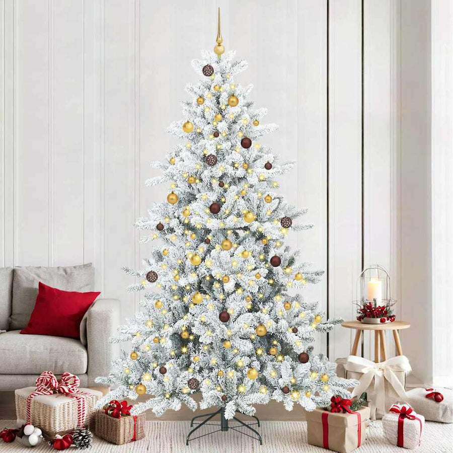 Kunstmatige Inklapbare Kerstboom Wit 240 cm PVC en staal