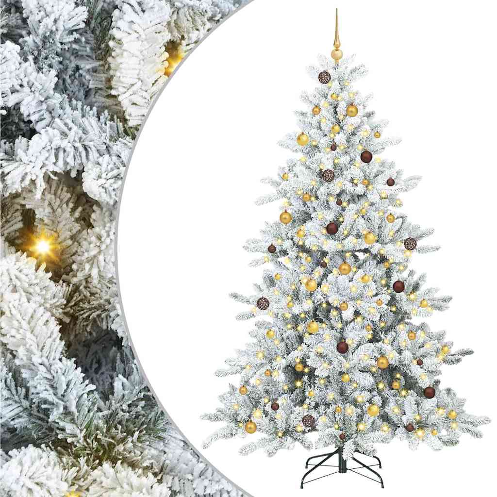 Kunstmatige Inklapbare Kerstboom Wit 240 cm PVC en staal