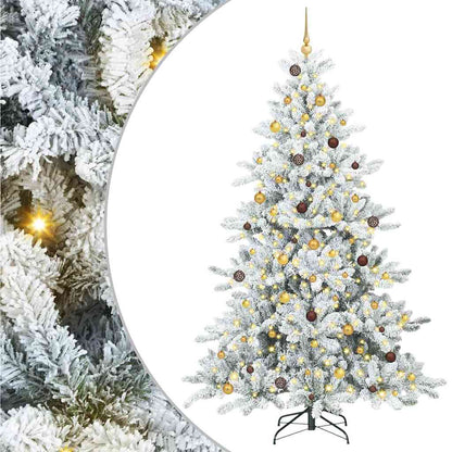 Kunstmatige Inklapbare Kerstboom Wit 240 cm PVC en staal