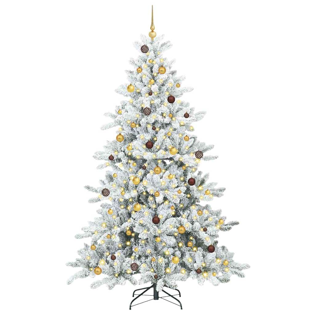 Kunstmatige Inklapbare Kerstboom Wit 240 cm PVC en staal