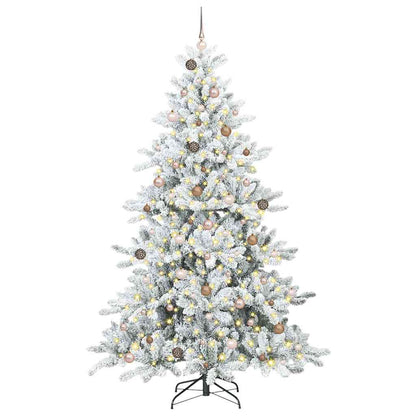 Kunstmatige Inklapbare Kerstboom Wit 240 cm PVC en staal