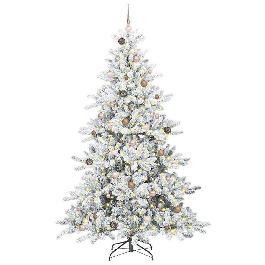 Kunstmatige Inklapbare Kerstboom Wit 240 cm PVC en staal