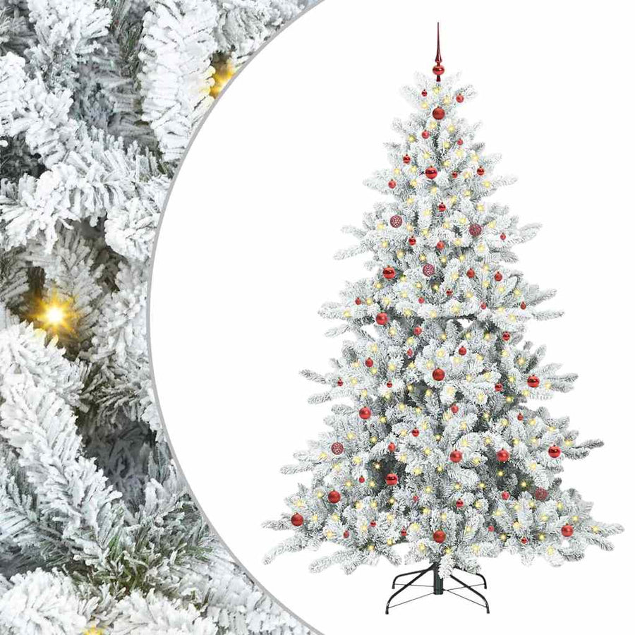 Kunstmatige Inklapbare Kerstboom Wit 240 cm PVC en staal