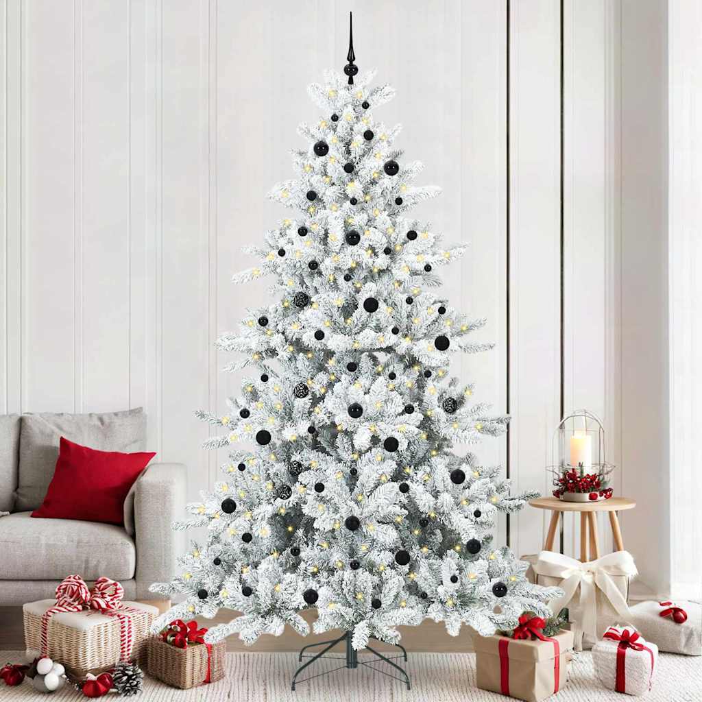 Kunstmatige Inklapbare Kerstboom Wit 240 cm PVC en staal