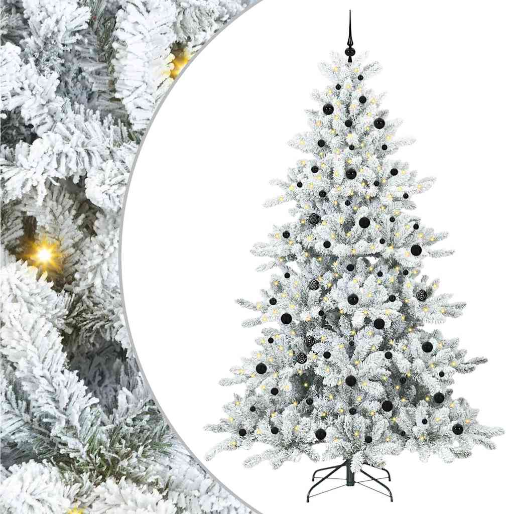Kunstmatige Inklapbare Kerstboom Wit 240 cm PVC en staal
