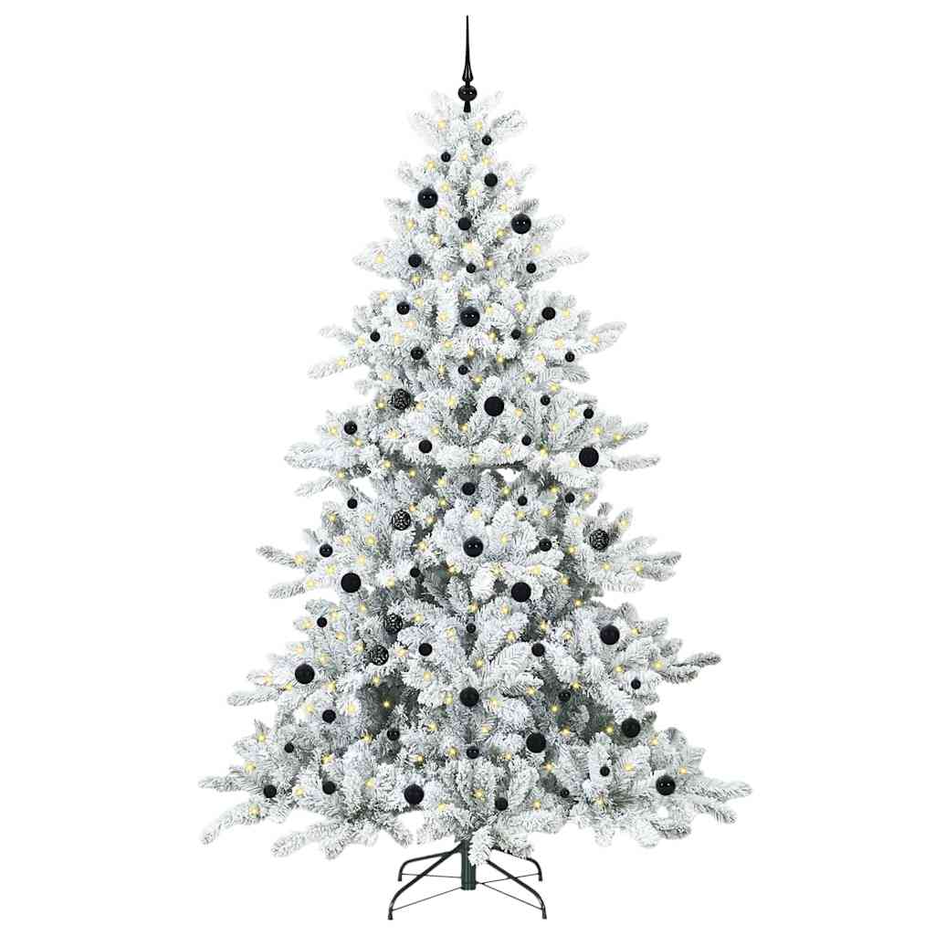 Kunstmatige Inklapbare Kerstboom Wit 240 cm PVC en staal