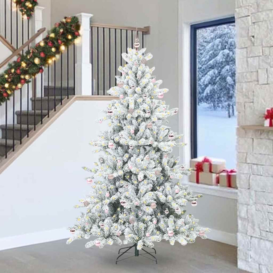 Kunstmatige Inklapbare Kerstboom Wit 240 cm PVC en staal