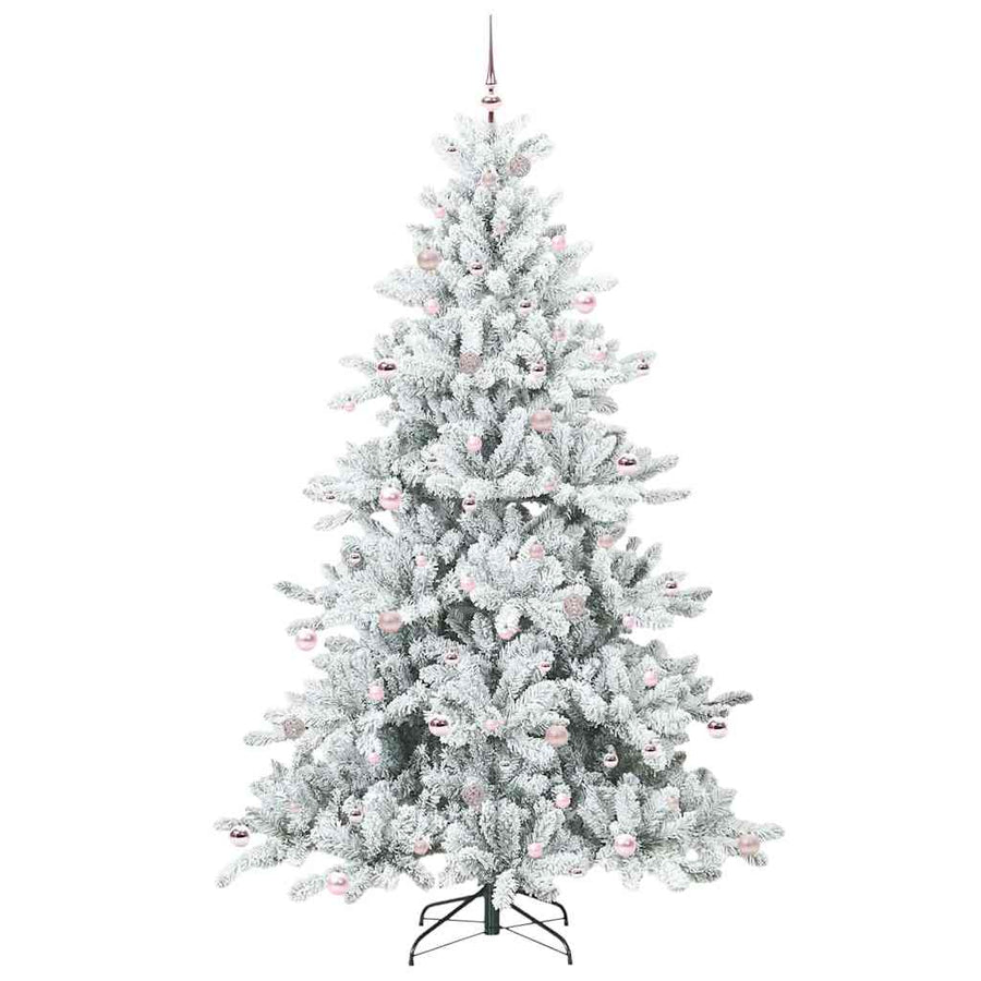 Kunstmatige Inklapbare Kerstboom Wit 240 cm PVC en staal