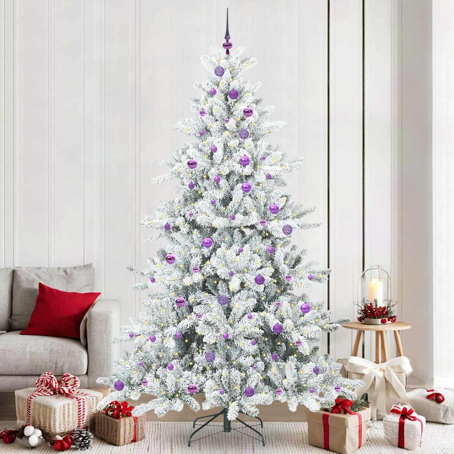 Kunstmatige Inklapbare Kerstboom Wit 240 cm PVC en staal