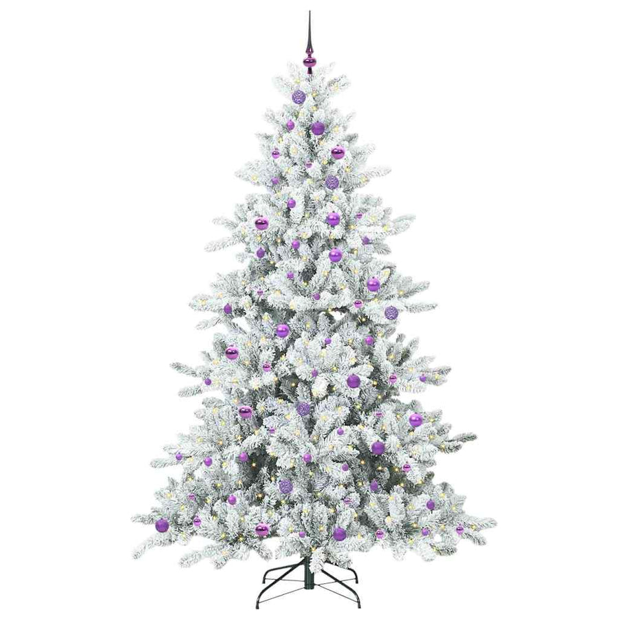 Kunstmatige Inklapbare Kerstboom Wit 240 cm PVC en staal