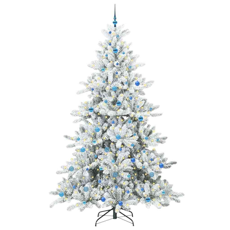 Kunstmatige Inklapbare Kerstboom Wit 240 cm PVC en staal
