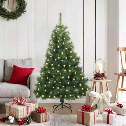 Kunstkerstboom met 150 LED met standaard Groen 120 cm PE en PVC