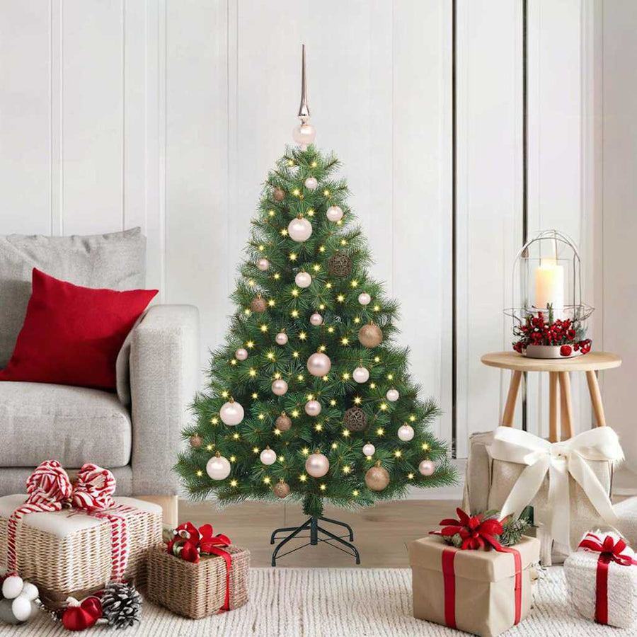 Kunstkerstboom met 150 LED met standaard Groen 120 cm PE en PVC