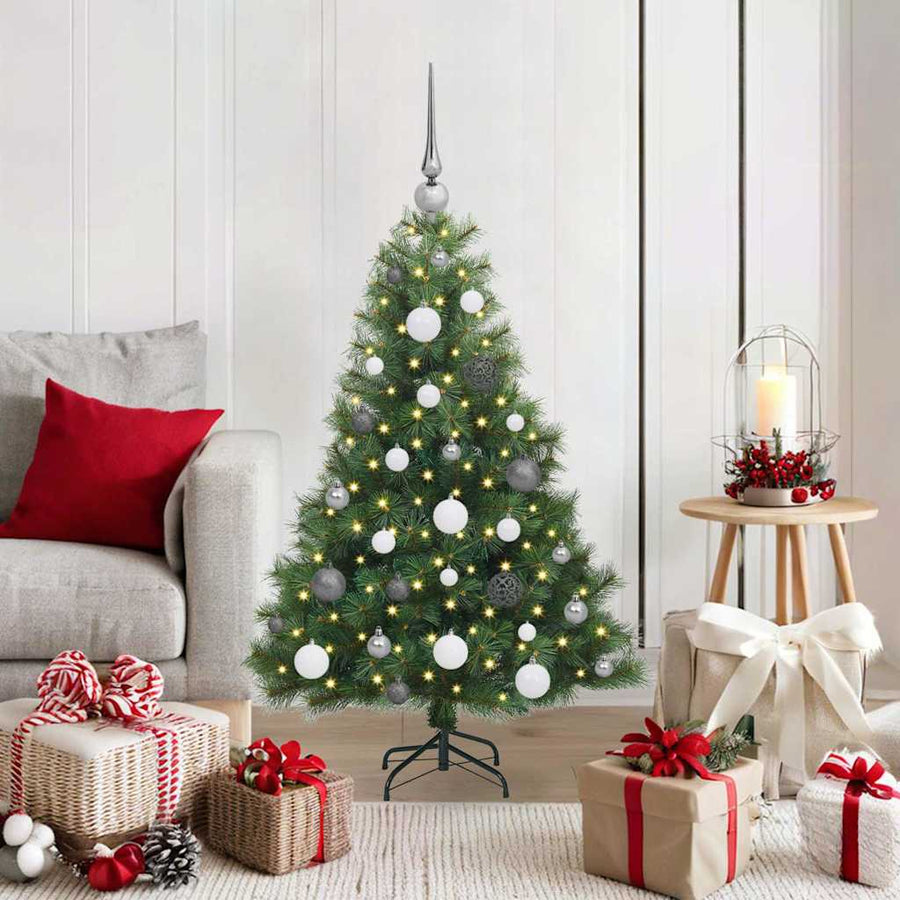 Kunstkerstboom met 150 LED met standaard Groen 120 cm PE en PVC